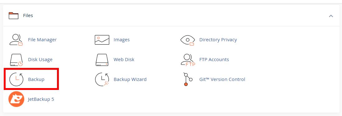 Backup in cPanel